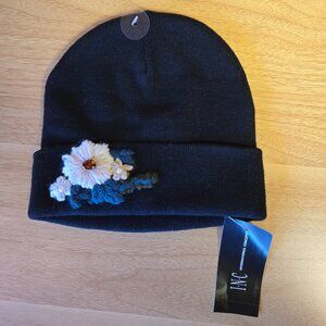 I.N.C. International Concepts Women's Floral Embroidered Beanie with Rhinestone